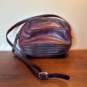 Vintage Braun und Bordeaux Leder Schultertasche