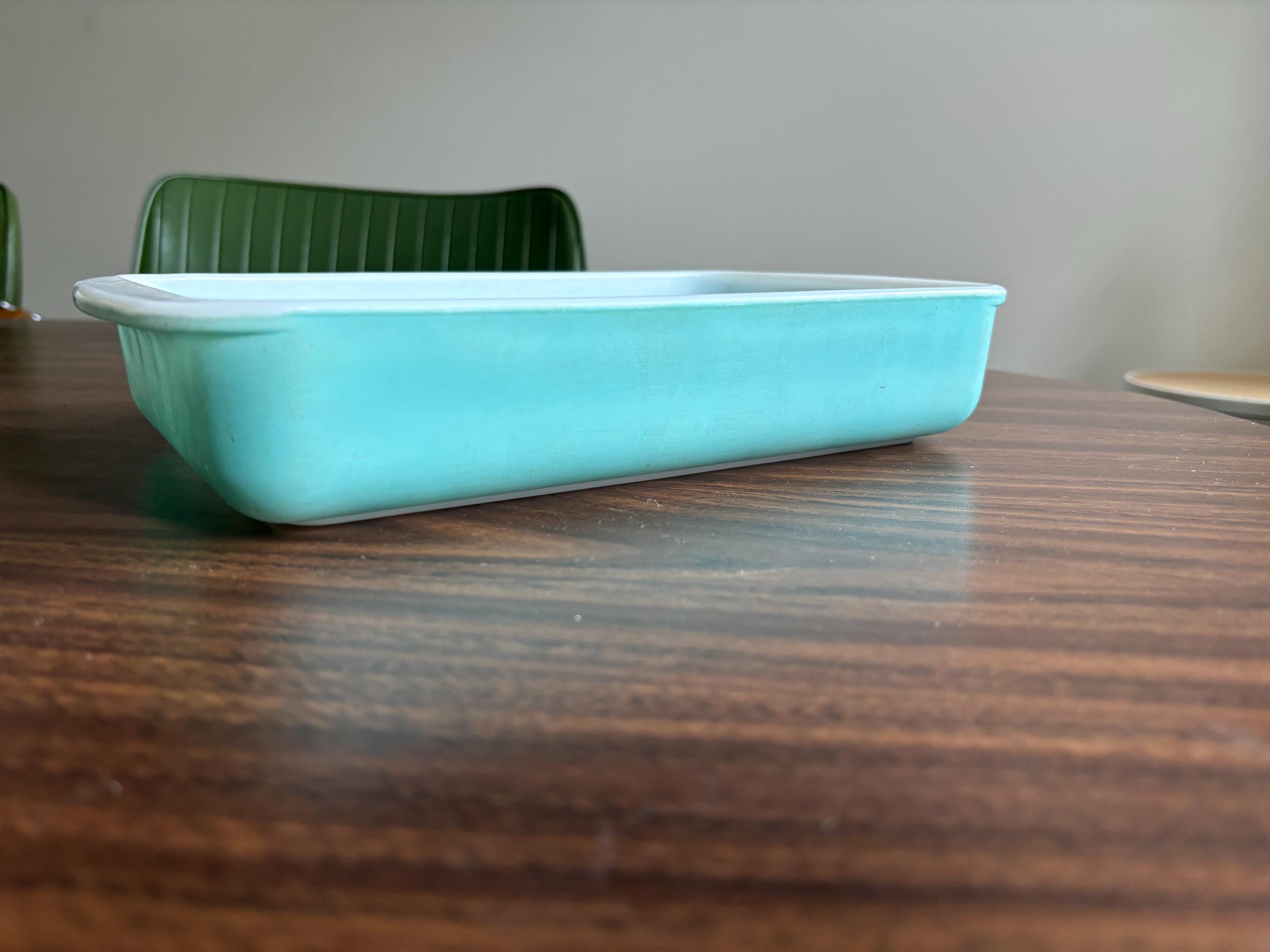 Old Pyrex ターコイズ　ミルクグラス　冷蔵庫ディッシュ Vintage Turquoise Pyrex 231 Rectangular Baking Dish 1 1/2 Quart
