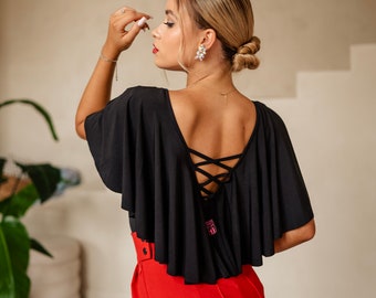 Gorgeous dance bodysuit with a ruffle