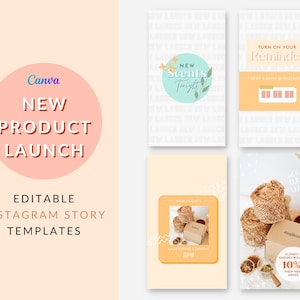 New Product Launch, Launching Soon - Editable Instagram IG Story Canva Template, Social Media Marketing, Engagement Booster, Aesthetic
