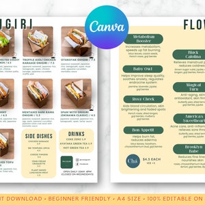 Editable Modern Menu Template / Minimalist Restaurant Menu / Printable Menu Canva Template / Simple Bar Menu / Cafe Menu / Price list