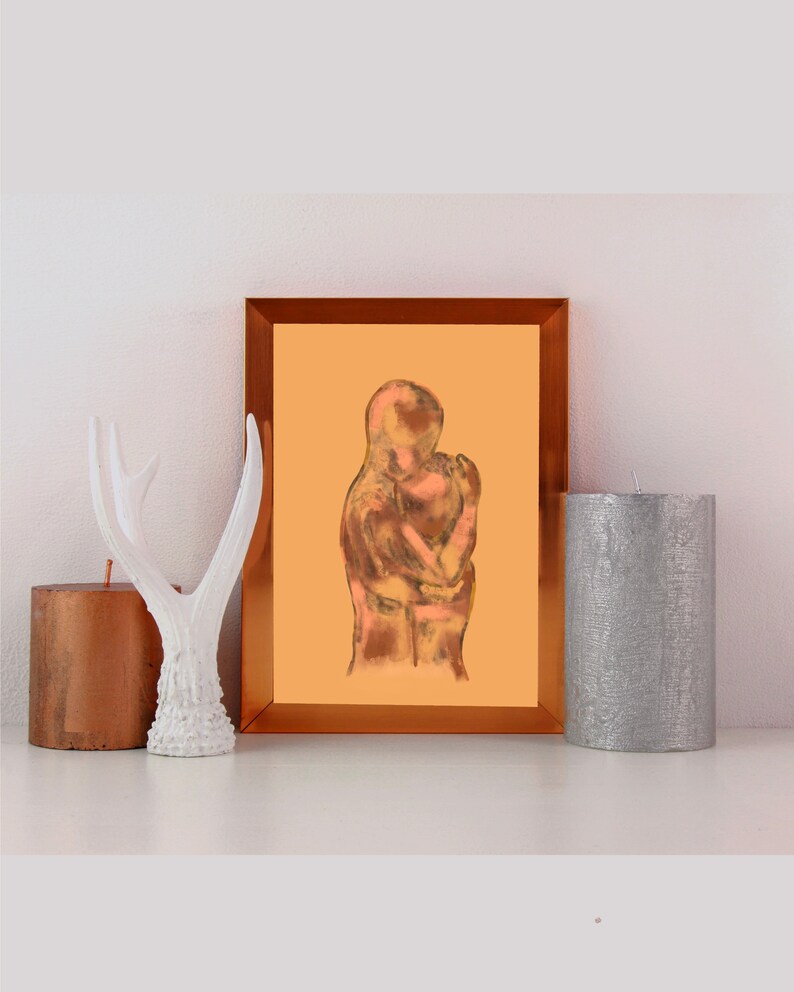 Abstract Painting, Man and Woman as One, Relationship, Family, and ...