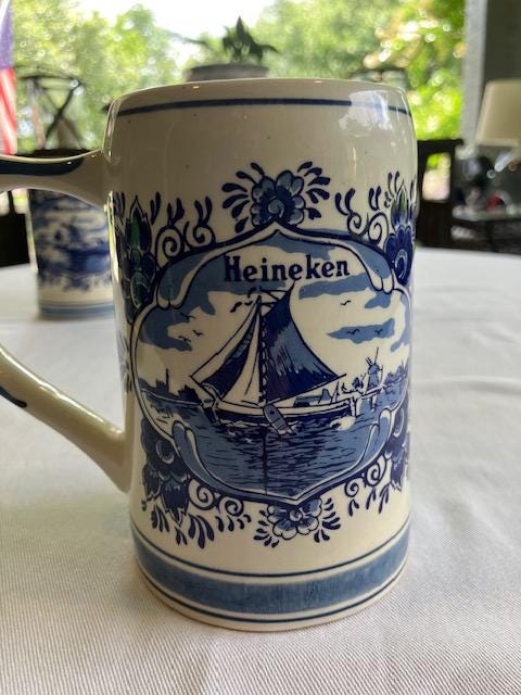 Delfts Blue Holland - Four Vintage Hand Painted Blue & White Heineken ...
