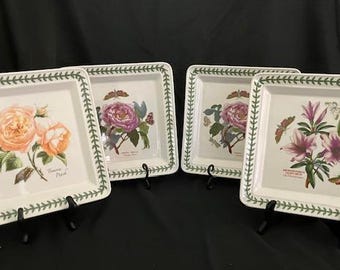 Botanic Garden by Portmeirion - Four Vintage Square Dinner Plates