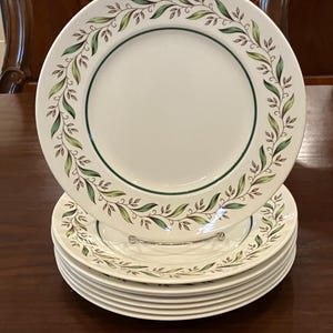 Almond Willow by Royal Doulton - Eight Vintage Dinner Plates