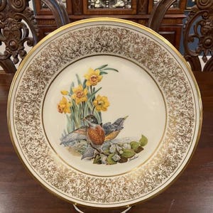 Boehm Birds by Lenox - One Vintage 1977 Robin Decorative Dinner Plate
