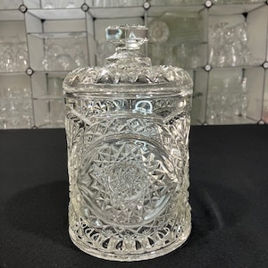Hobstar Clear von Imperial Glass-Ohio - Vintage EAPG Americana Glas mit Deckel