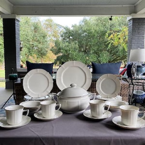 Imperial Platinum by Noritake - 26pc Starter Set of Vintage Bone China