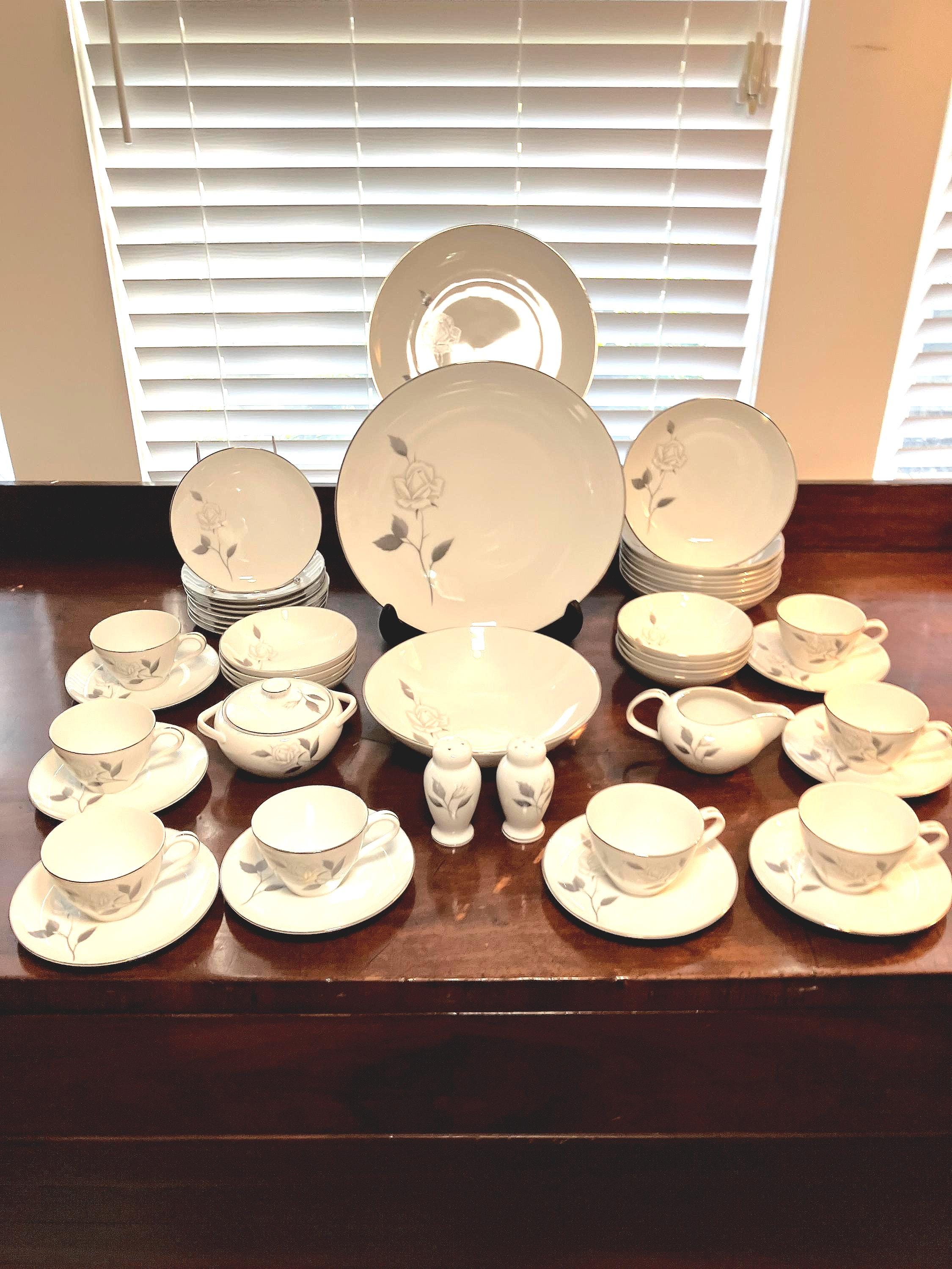 Enchanted Rose by Fine China of Japan -ESTATE SET- 55 Pcs of