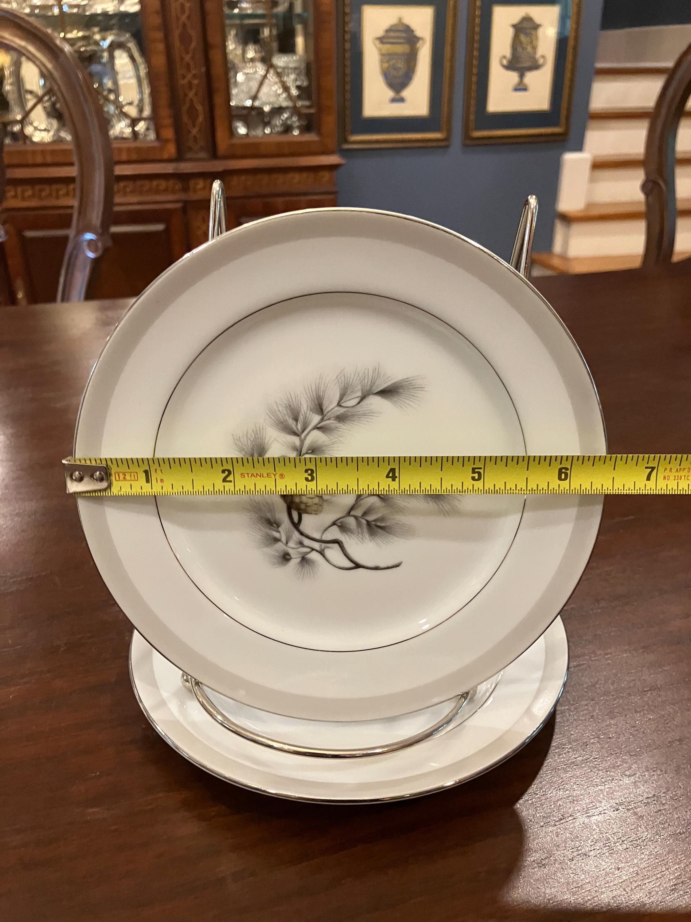 Silver Pine by Kent Japan - Seven Pieces of Vintage Dinnerware - Etsy