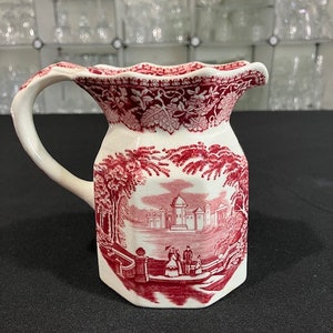 Vista Pink by Mason&#39;s Pottery - One Vinatge transferware 12oz Fenton Jug