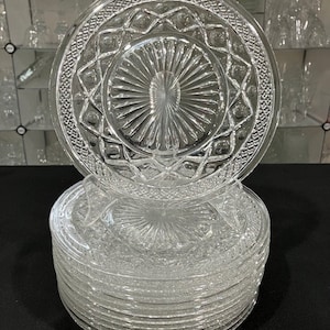 Cape Cod Clear van Imperial Glass Ohio - Twaalf vintage geslepen glazen saladeborden