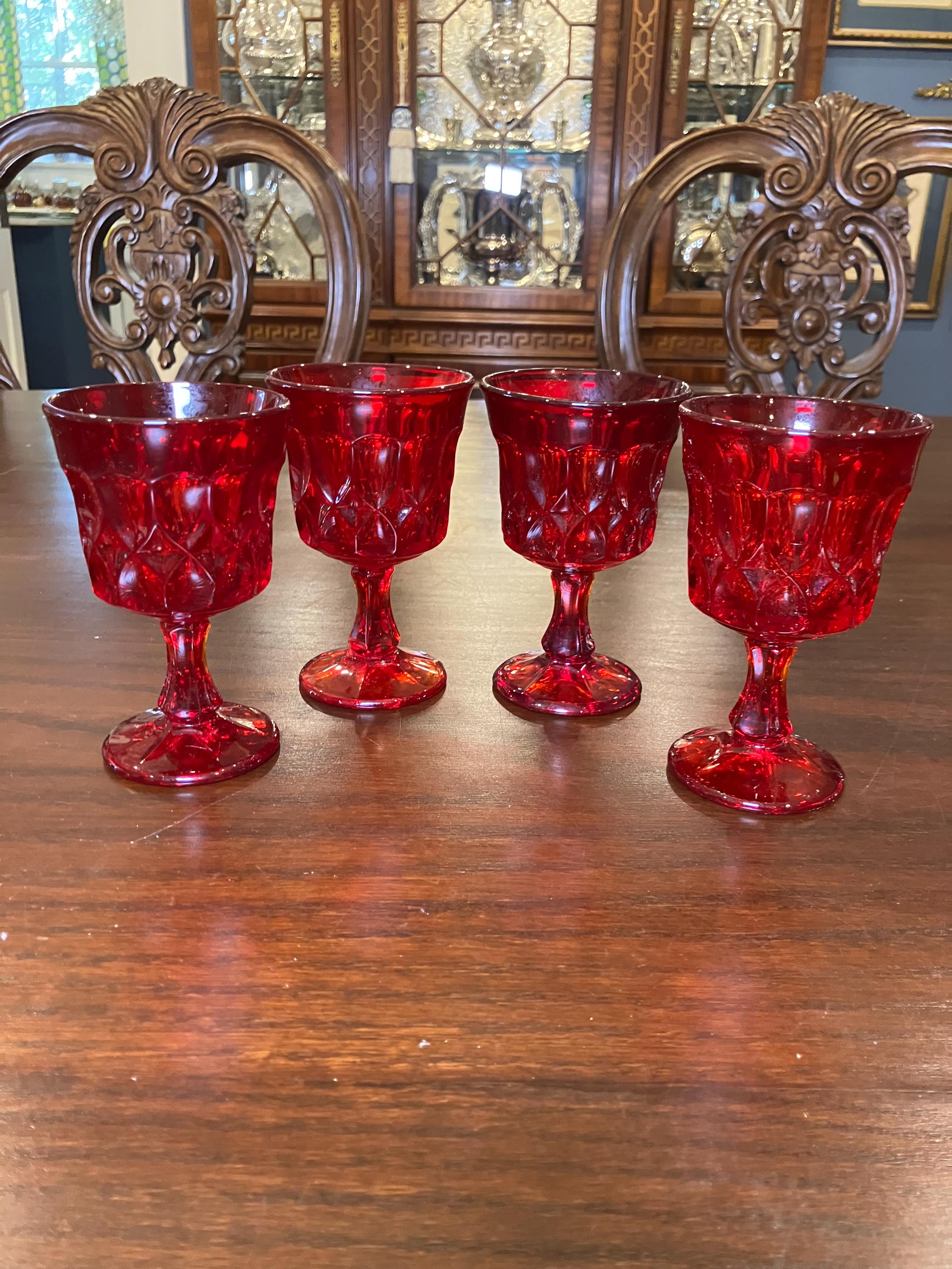 Perspective Ruby by Noritake - Four Vintage Wine Glasses - Etsy