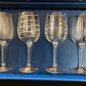 Cheers by Mikasa - Four Vintage Multi-Motif Wine Glasses