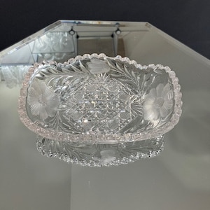 Octave Cut by Pairpoint - American Brilliant Cut Olive Bowl