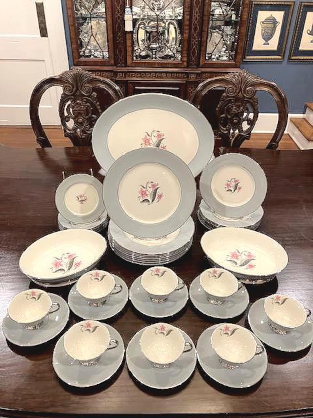 Vista Gray by Flintridge China - ESTATE SET - 43 Pieces of Vintage