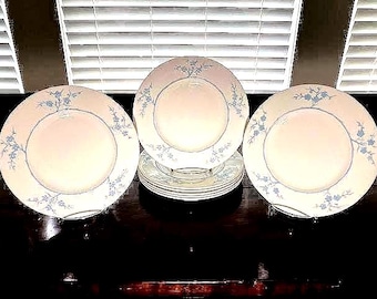 Geisha Light Blue di Spode - Otto piatti da portata vintage Blanc de Chine
