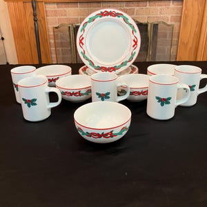 Jul Tidings by Dansk - 15-delige vintage dessert-/startset