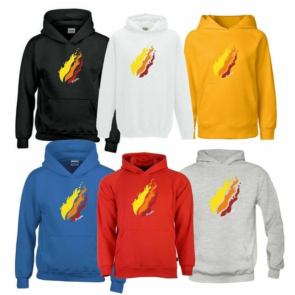 KIDS FLAME print Kids flame hoodies Various sizes and colours available. Made to order.