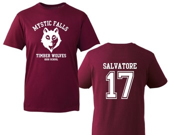 The Vampire Diaries inspired T-shirt - Mystic Falls Salvatore 17 Front and back Print.