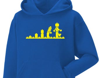 Sudadera con capucha Evolution of Bricks: un divertido regalo geek para niños
