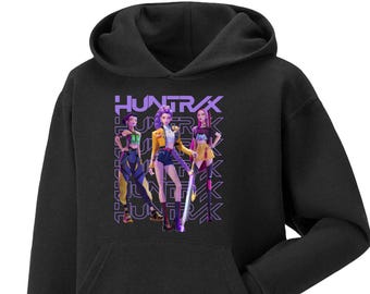 Sudadera con capucha Demon Hunters de K-pop para niños, sudadera con capucha Huntrix, sudadera con capucha Demon Hunters, regalo de K-pop