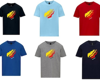 Camisetas personalizadas con estampado de llamas para niños. Merchandising divertido para niños y niñas (imprime tu propio nombre)