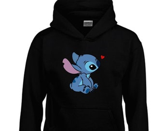 Sudaderas con capucha unisex con capucha de Navidad de Disney Heart Lilo y Stitch Ohana.