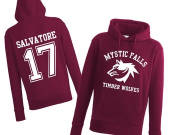 Inspired Funny The Vampire Inspired Hoodies - Mystic Falls Salvatore 17 Hooded Top