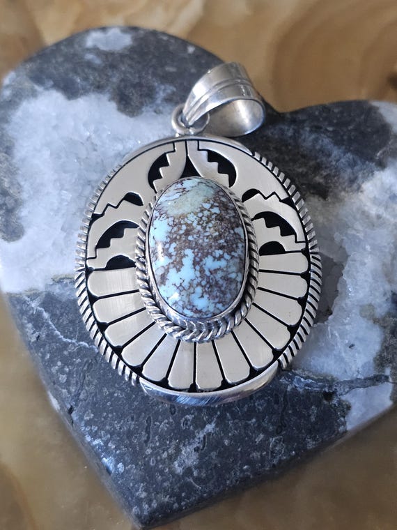 Golden Hills Turquoise Pendant by Eugene Belone