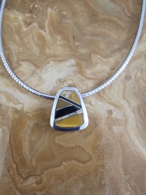 Best Vintage Native American Navajo Tubed Onyx Sterling Silver Necklace Old Best Vintage Native American Navajo Tubed Onyx Sterling Silver Necklace Old
