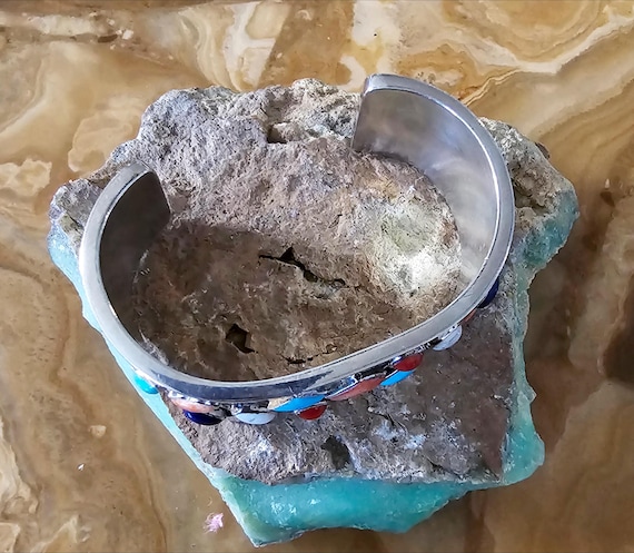 Shakey Shadowbox Multi Stone Statement Cuff  Size… - image 3