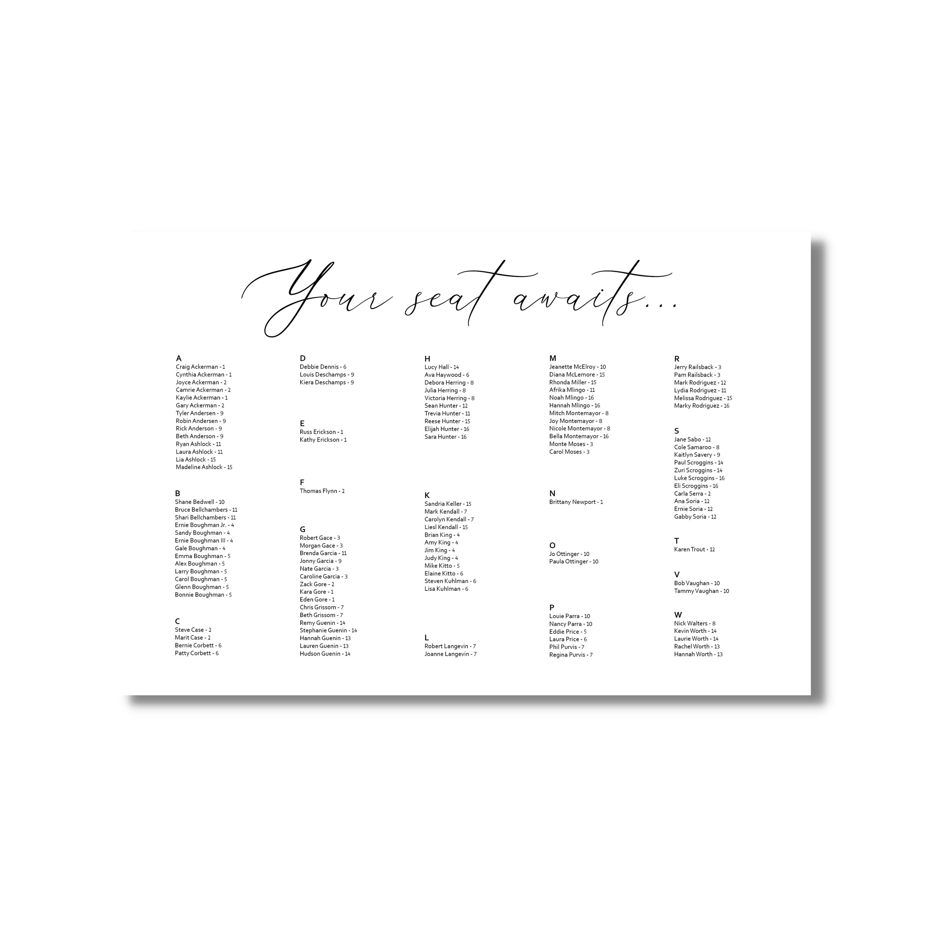 Custom Digital Download - Simple Wedding Table Assignments Sign - Etsy
