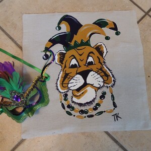 LSU Tiger Mardi Gras Dekokissen