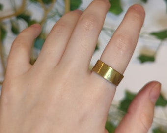 Messing Band Ring - Verstellbarer Ring - Minimalistischer Ring - Schlichter Ring