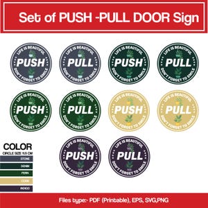 Push Pull Sign | Sticker for Glass Door | Push Pull Door Handle Sticker | Adhesive Push Pull Sign | Push Pull Door Sticker (SVG, pdf, PNG)