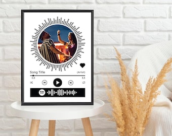 Spotify Music Player Template Canva Editable, Music Photo Frame Spotify Album Song Cover, Glass Music Player, wallart decor,Instant download