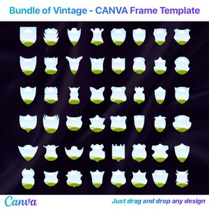 Vintage Canva Rahmen, Bundle Canva bearbeitbare Rahmenvorlage, skalierbare Form Canva Rahmen, digitaler Download.