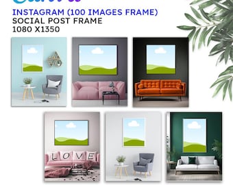 100 Editable Wall Art Canva Template Frame for Instagram Posts | Canva Poster Templates|  Home Decor Modern Style | Instant Digital Download