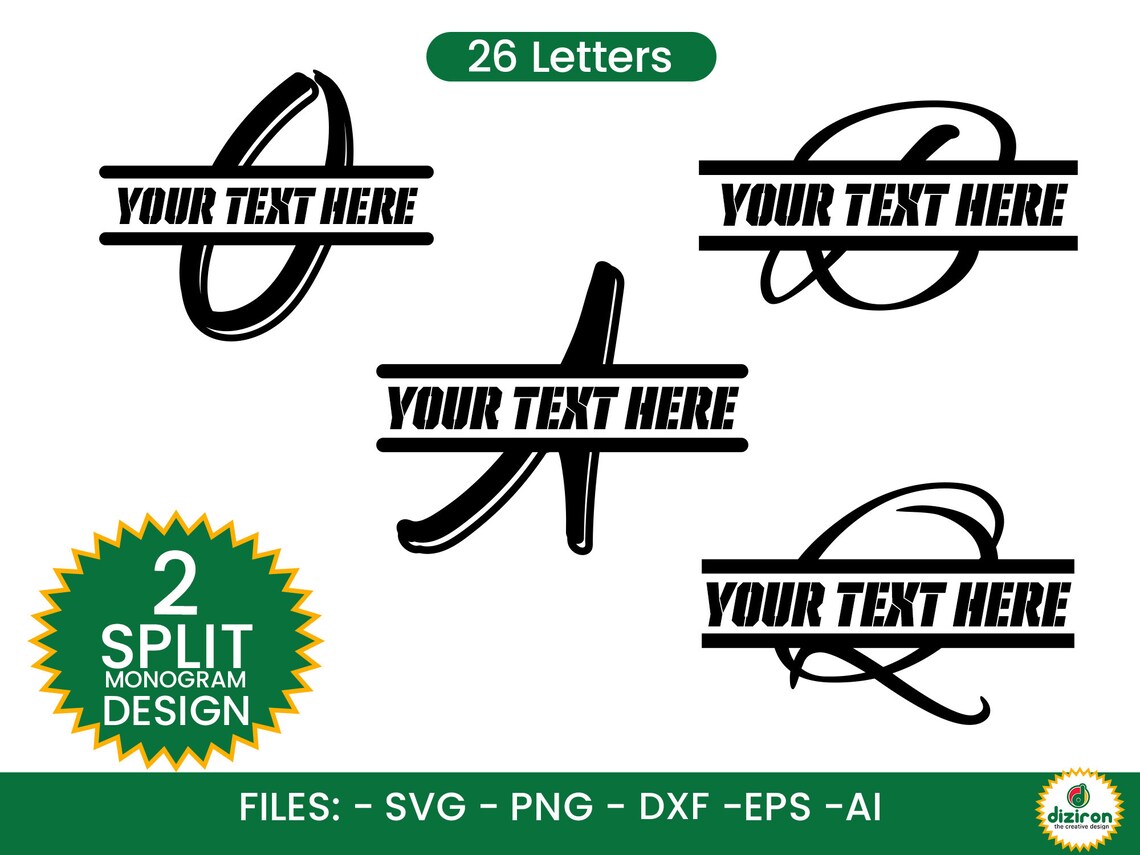 Split Letter Monogram, Alphabet Split Monogram Vector Cut Files, Font A ...