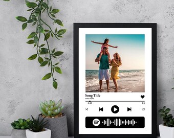 Spotify Decorative Song Plaque Personalized Gifts, Custom CANVA template frame code, Spotify décor wall art, A4 SIZE ,instant download