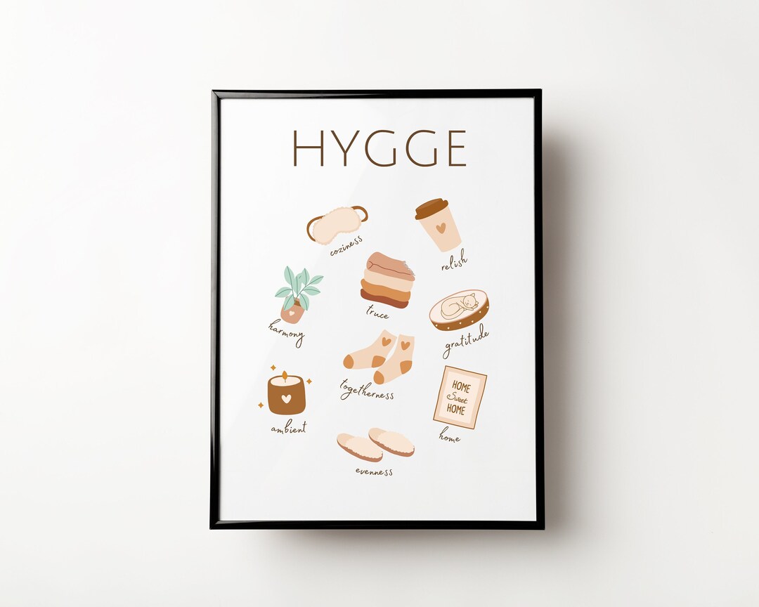 Hygge Guide Print, Danish Wall Art, Hygge Wall Art, Hygge Poster, Hygge