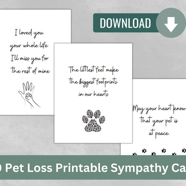 Printable Grief Affirmation Cards, Pet Loss Sympathy Card, Pet Loss Quotes, Grief Quotes for Pets, Pet Loss Gift, Pet Grief, Animal Loss