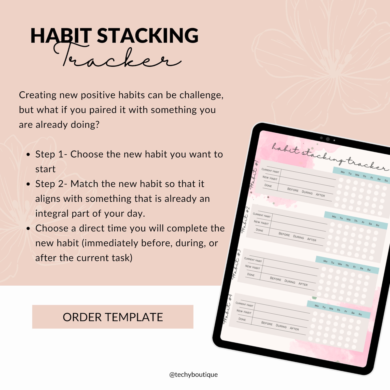 Easy Habit Stacking Tracker Template Etsy Easy Habit Stacking Tracker Template Etsy