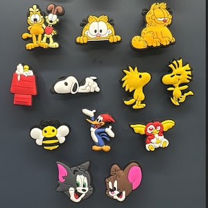 Cartoon character shoe charms-  Garfield, snoopy