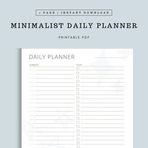 Minimalist Daily Planner | Digital Productivity Template | Simple To-Do List Schedule Organizer | Printable | Time Blocking | Work From Home