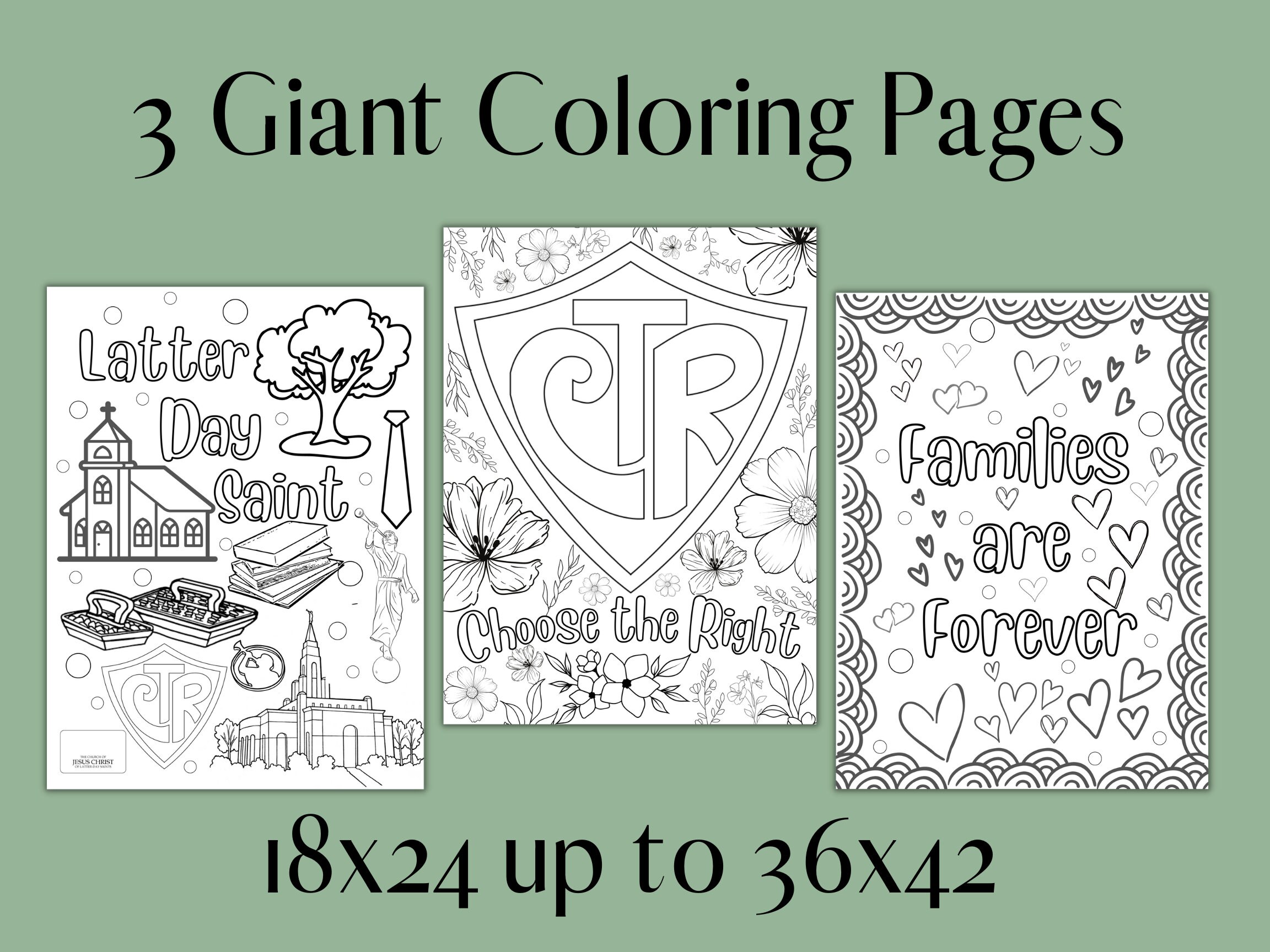 Giant Coloring Pages Set - Etsy