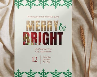 Christmas Party Invitation| Editable Template (Digital Download)
