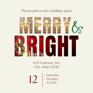 Christmas Party Invitation: Editable Holiday Invite (Digital Download)