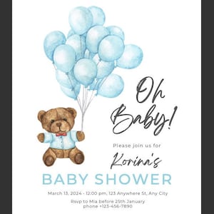 Simple Baby Shower Invitation (Boy)